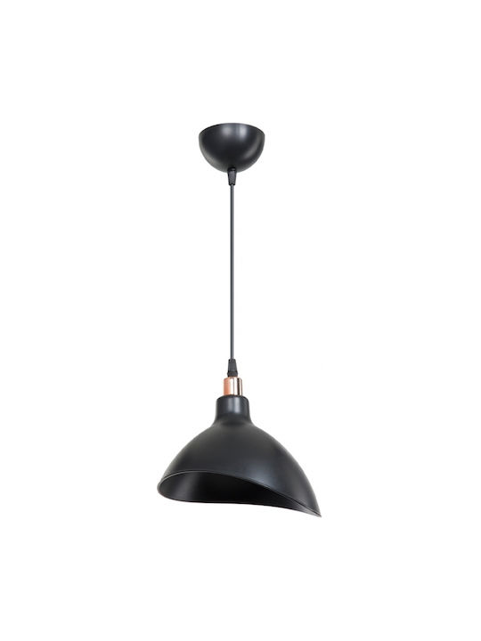 GloboStar Rive Pendant Light Black Bell with Socket E27 22x22x83cm