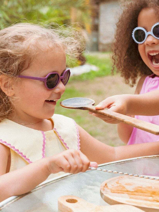 KiETLA Unbreakable Round Baby Kids Sunglasses Burgundy For 1-2 Years