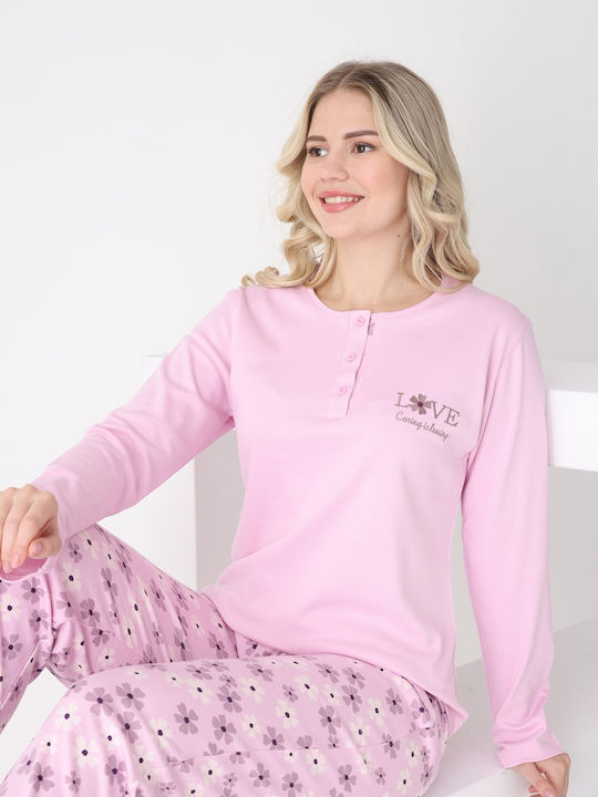 Pijamangel Set De Pijamale Dama De Iarnă Roz
