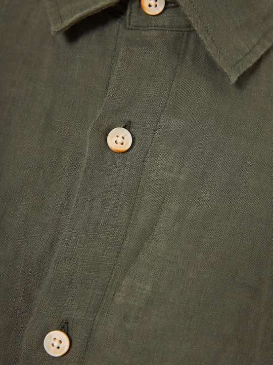 Funky Buddha Linen Shirt Green