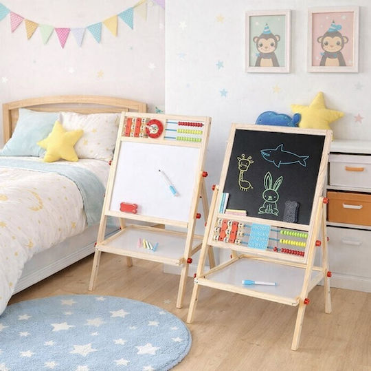 Magnetic Board Markerboard Blackboard Double Sided Floor 32.5x39x39cm