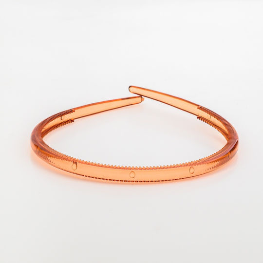 Plastic thin pom-pom crown in 6 translucent colors-orange
