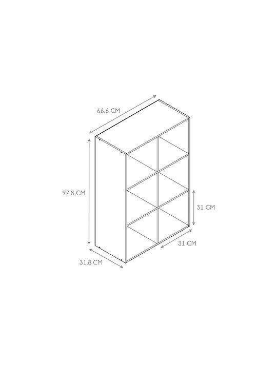 Bücherregal Braun 66,6x31,8x97,8cm