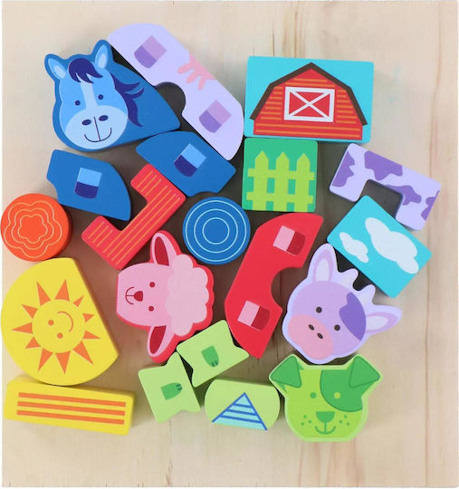 Marionette Wooden Toys Jucărie De Stivuire Farm Din Lemn Pentru Vârsta Peste 24 De Luni