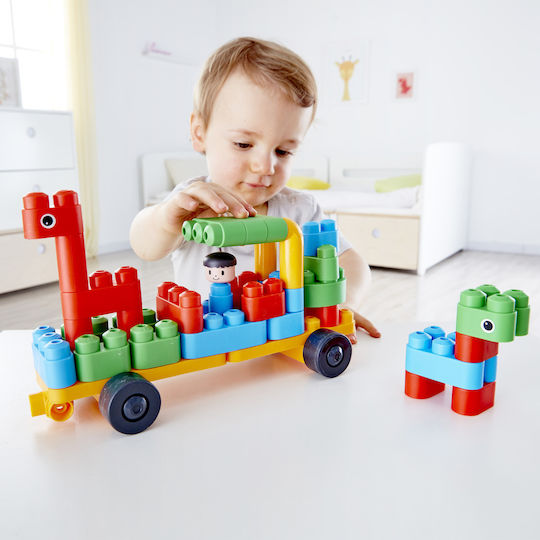 Hape Blocuri PolyM Zoo and Vehicles pentru 1,5-5 ani Ani 40buc