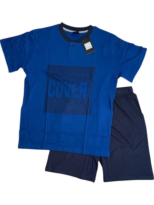 Enrico Coveri Sommer Herrenpyjama Blau-Ruà