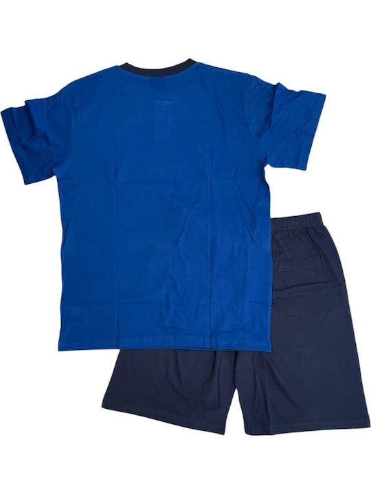 Enrico Coveri Sommer Herrenpyjama Blau-Ruà
