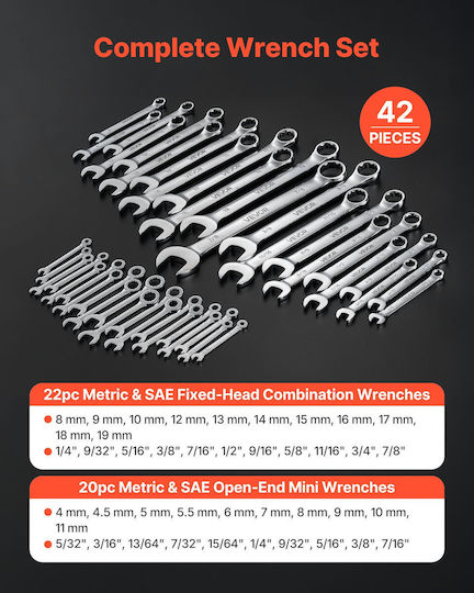 Vevor Set German Polygon Wrenches 42 Pieces
