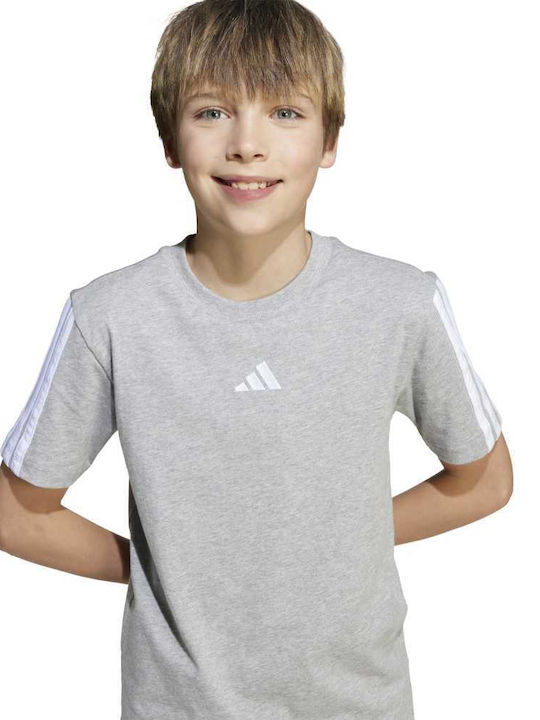 Παιδικό T-shirt Γκρι Essentials 3 Stripes