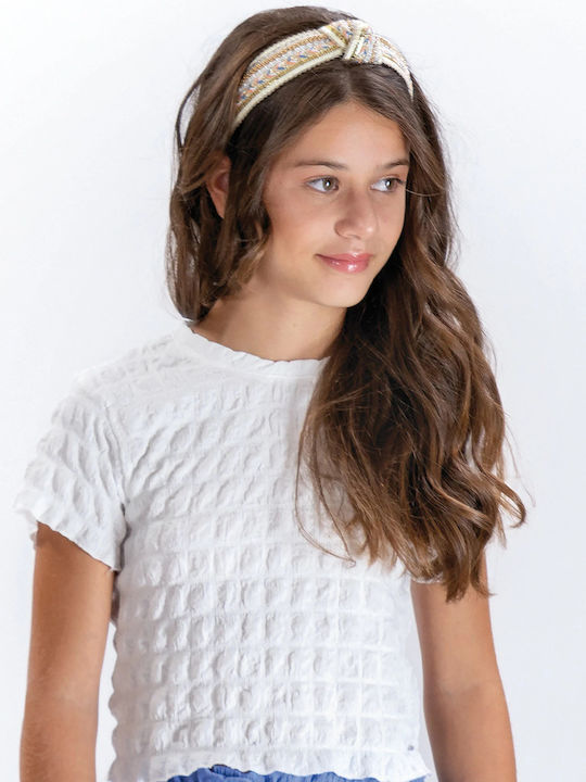 Kids' Crop Top Short Sleeve Ecru