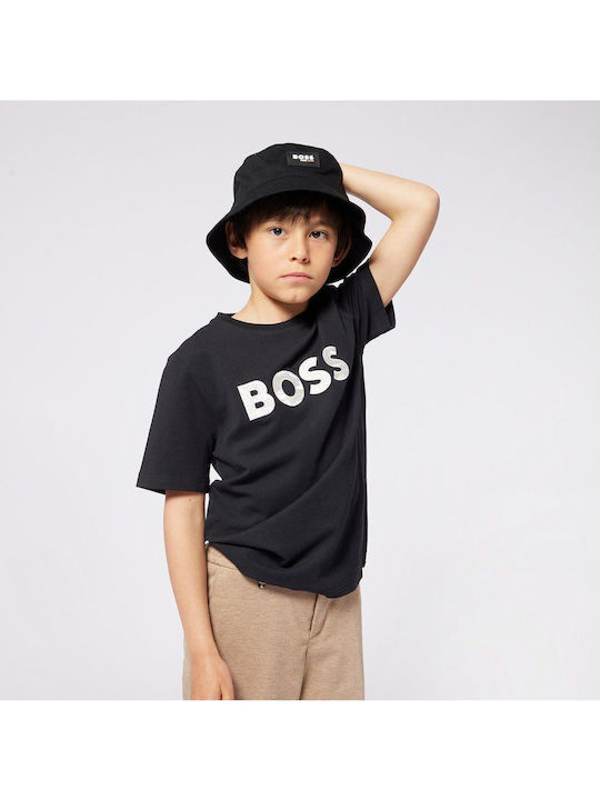 Kinderhemd Kurzarm Black, Beige