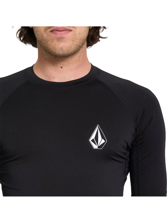 Volcom Lido Solid Rashguard UPF 50+ Ανδρική Κοντομάνικη Αντηλιακή Μπλούζα Μαύρη