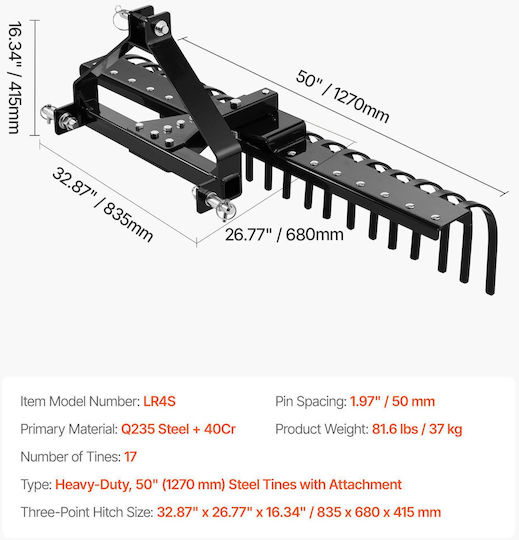 Vevor Piesă Pentru Cultivator ZXSCJ50INCHD4JKXH001V0