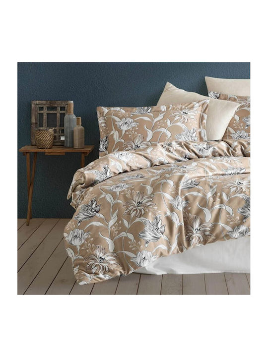 Class Home Collection Set Huse Pentru Pilote Din Bumbac Dublu Cu 4 Fețe De Pernă Și 1 Cearceaf 200x220cm Vitale Floral