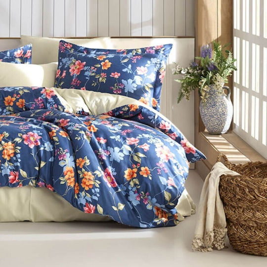Class Home Collection Set Huse Pentru Pilote 200x220cm Dublu Cu 4 Fețe De Pernă & 1 Cearșaf Tonia Floral