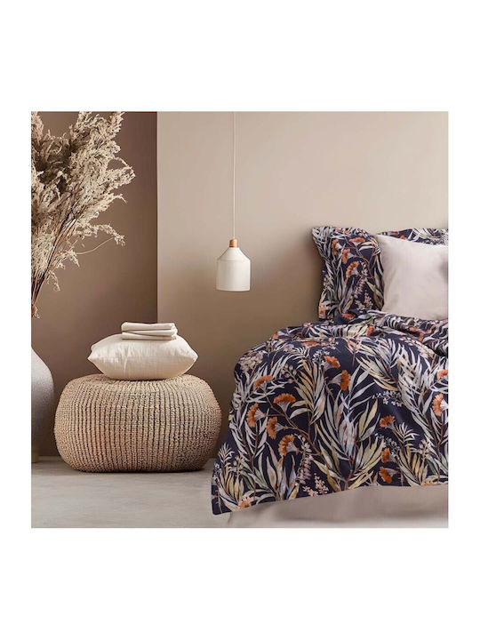 Class Home Collection Set Huse Pentru Pilote Din Bumbac Dublu Cu 4 Fețe De Pernă Și 1 Cearceaf 200x220cm Bone