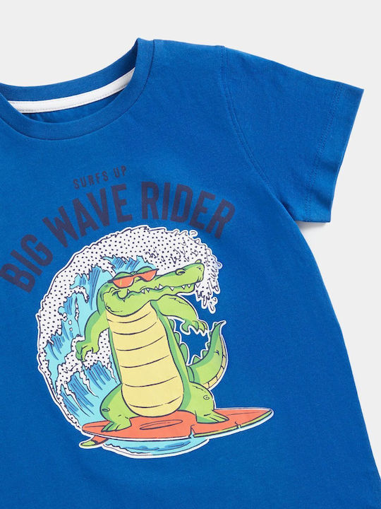 Bluza Pentru Copii Cu Mâneci Scurte Albastră