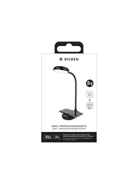 Bigben Connected Flexible Led Desk Lamp 15w Qi Wireless Charger Touch Controls Black