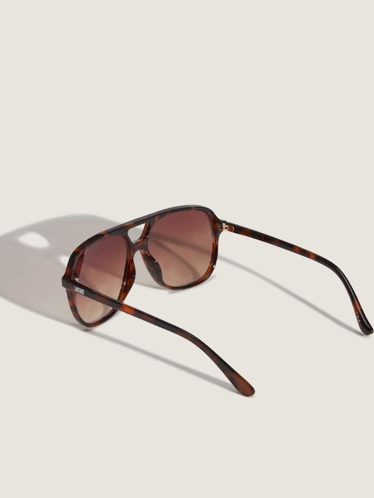 Vans Men's Sunglasses with Brown Tartaruga Frame and Brown Lens VN000T0A1RE