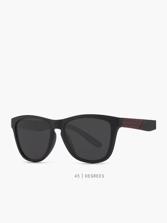 King Unisex Γυαλιά Ηλίου με Μαύρο Σκελετό και Μαύρο Polarized Φακό SUNKI345-SN036