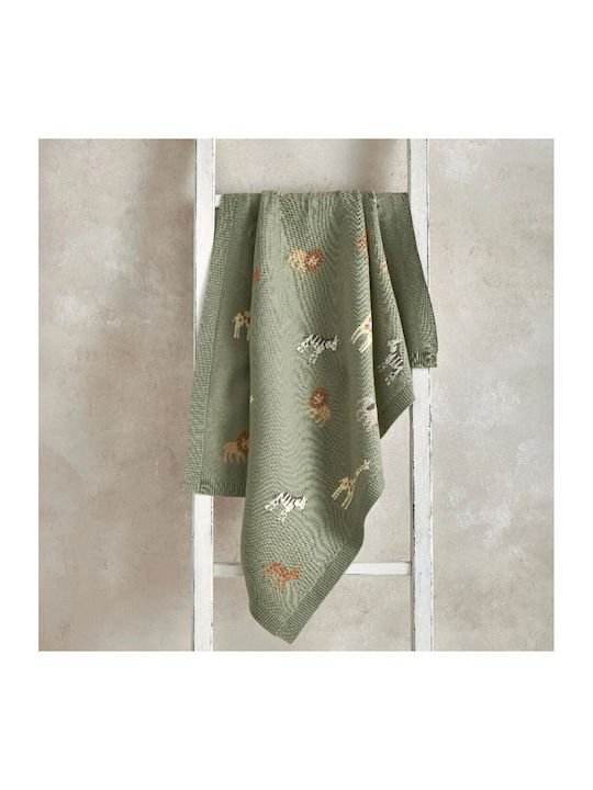 Mamas & Papas Knitted Nursery Swaddling Blanket Green 70x90cm