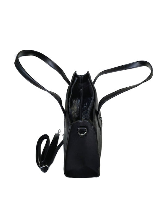 Leather Women's Tote Handbag Black