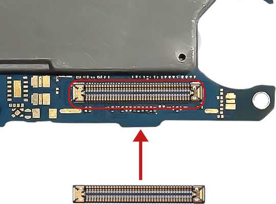 Clappio Двоен Fpc Конектор 2x39 Пина За Запояване На Дънна Платка Galaxy A53 A72 Черно Злато