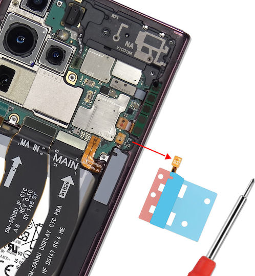 Samsung Cablu Flex Original Pentru Încărcare Inductivă S Pen Galaxy S22 Ultra Albastru