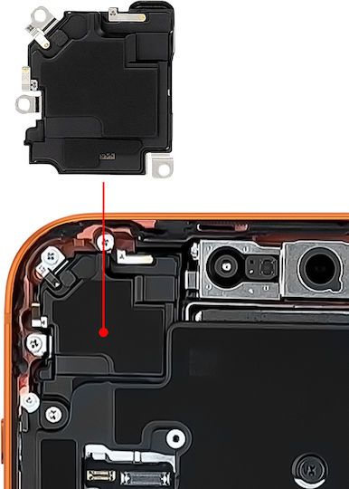 Clappio Interner Lautsprecher Kompatibel Mit Iphone 17 Pro Max Oberer Ohrhörer Modul Schwarz