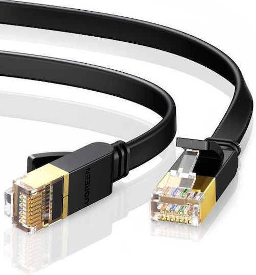 Ugreen Flat U/FTP (STP) Cat.7 (10Gbps) Καλώδιο Δικτύου Ethernet 10m Μαύρο