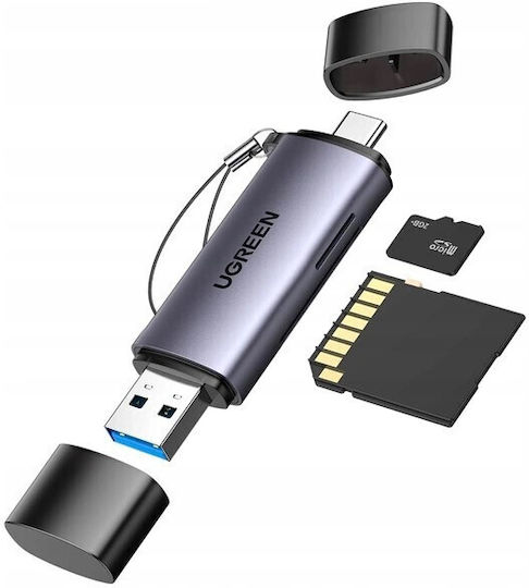 Ugreen Card Reader Type-C για SD/microSD Γκρι