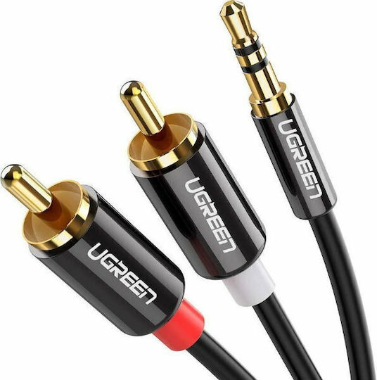 Ugreen Καλώδιο Ήχου 3.5mm male - RCA male Μαύρο 3m με Επίχρυσους Ακροδέκτες 10590