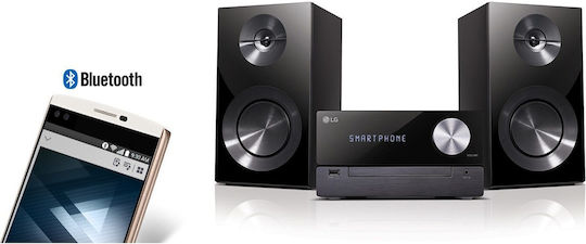 LG Ηχοσύστημα 2.0 CM2460 CM2460 100W με CD / Digital Media Player, WiFi και Bluetooth Μαύρο