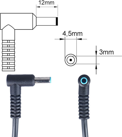 Laptop Charger 45W 19.5V 2.31A for HP with Detachable Power Cable