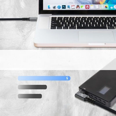 Wozinsky Кабел USB-C мъжки - Thunderbolt 4 240W PD Черен 2m
