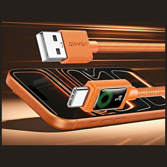 Usams USB 2.0 Cable USB-C male - USB-A 18W Orange 1.2m (SJ772USB02)