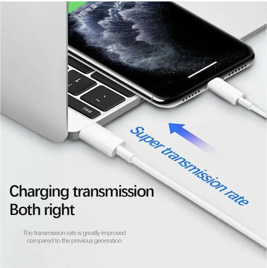 Kouvolsen USB 2.0 Cable USB-C male - USB-C 60W Λευκό 2m