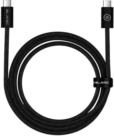 Blavec Braided USB 2.0 Cable USB-C Male - USB-C 60W PD Black 3m