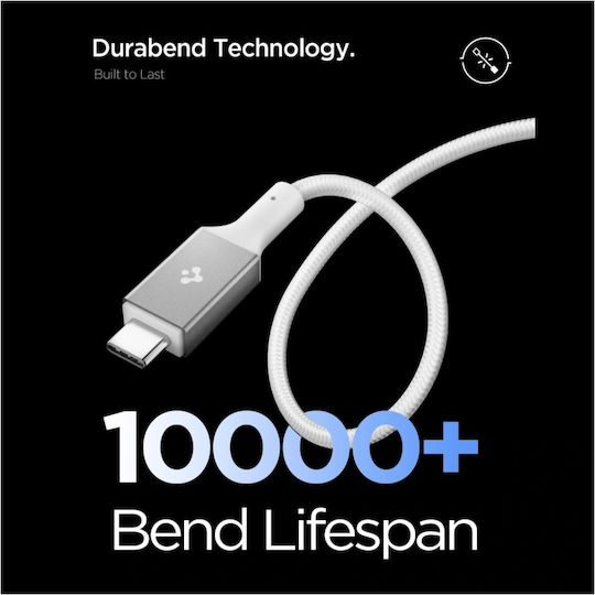 Spigen USB 4 Video Cable USB-C male - USB-C 240W PD Λευκό 1.5m ACA10422