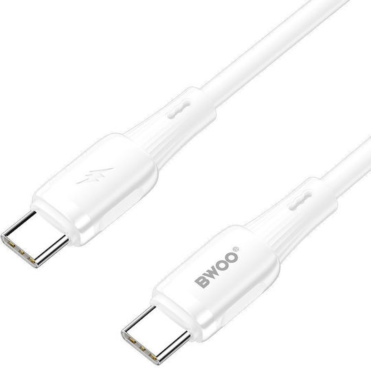 BWOO USB 2.0 Cable USB-C male - USB-C 65W PD Λευκό 1m