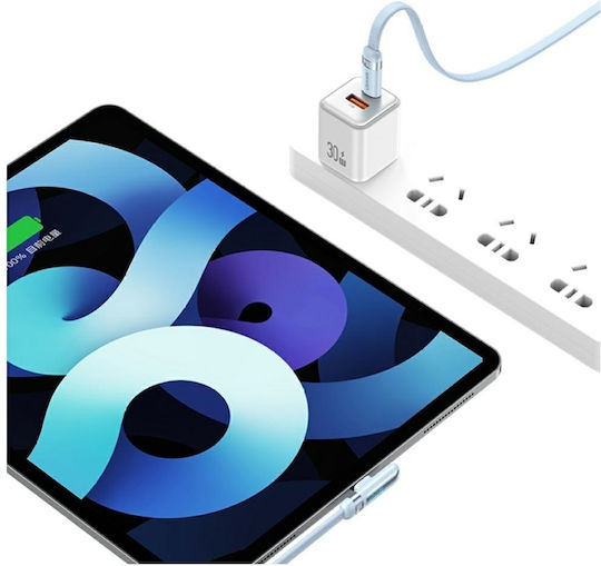 Usams USB 2.0 Cable USB-C Male - USB-C 100W PD Purple 1.2m