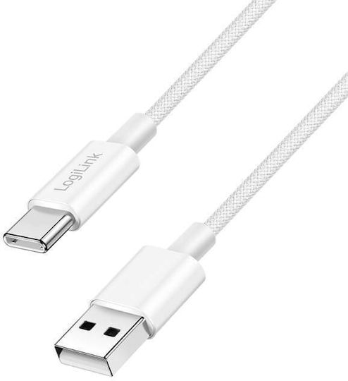 Usb 2.0 A To Usb C Cable 0.5m 3a 60w White 480mbps Data Charging Logilink Cu0320