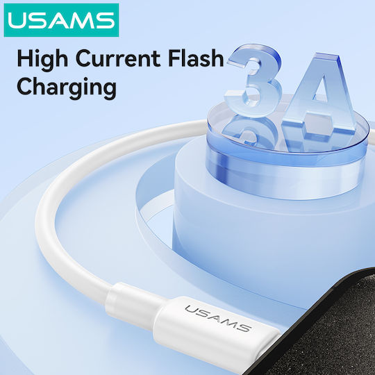 Usams USB 2.0 Cable USB-C Male - USB-A / USB-C 18W White 1m