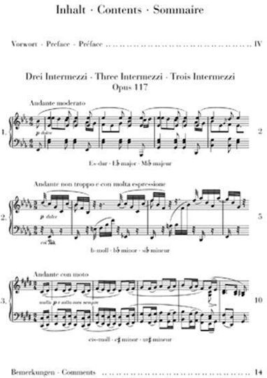 G. Henle Verlag Johannes Brahms - 3 Intermezzi Op. 117 Παρτιτούρα για Πιάνο