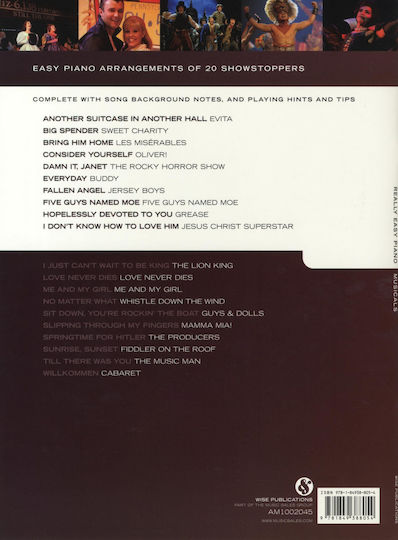 Music Sales Easy Really Piano Παρτιτούρα για Πιάνο Musicals