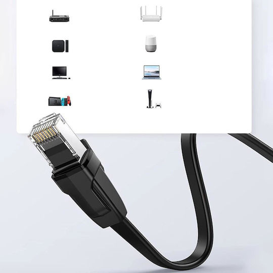 Ugreen Flat U/UTP Cat.6 (Gigabit) Network Cable Ethernet 2m Black