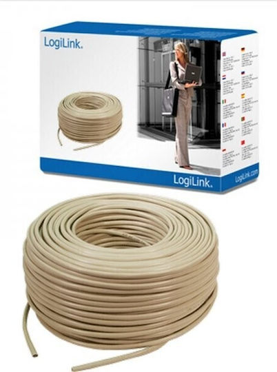 LogiLink U/UTP Cat.5e (Gigabit) Καλώδιο Δικτύου Ethernet χωρίς ακροδέκτες 305m Μπεζ