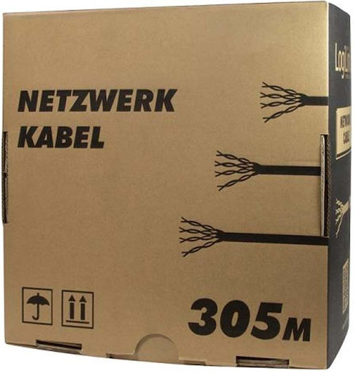 LogiLink U/UTP Cat.5e (Gigabit) Καλώδιο Δικτύου Ethernet χωρίς ακροδέκτες 305m Μπεζ