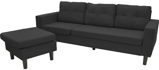 Maneli Ecke Sofa mit Umkehrbarer Winkel Schwarz 196x138x82cm