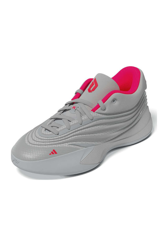 Dame X Basketball Shoes Silver Metallic Grey Two Lucid Red
